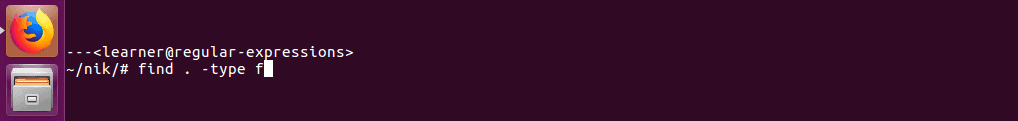 A screenshot displaying a find command line input.