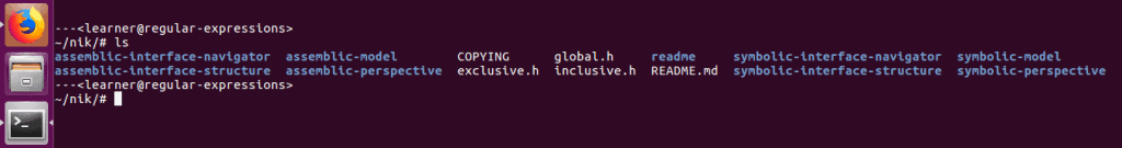 A screenshot displaying the results of entering a ls command.