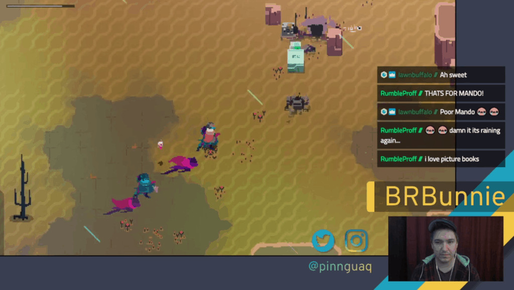 brandon playing hyper light drifter on stream