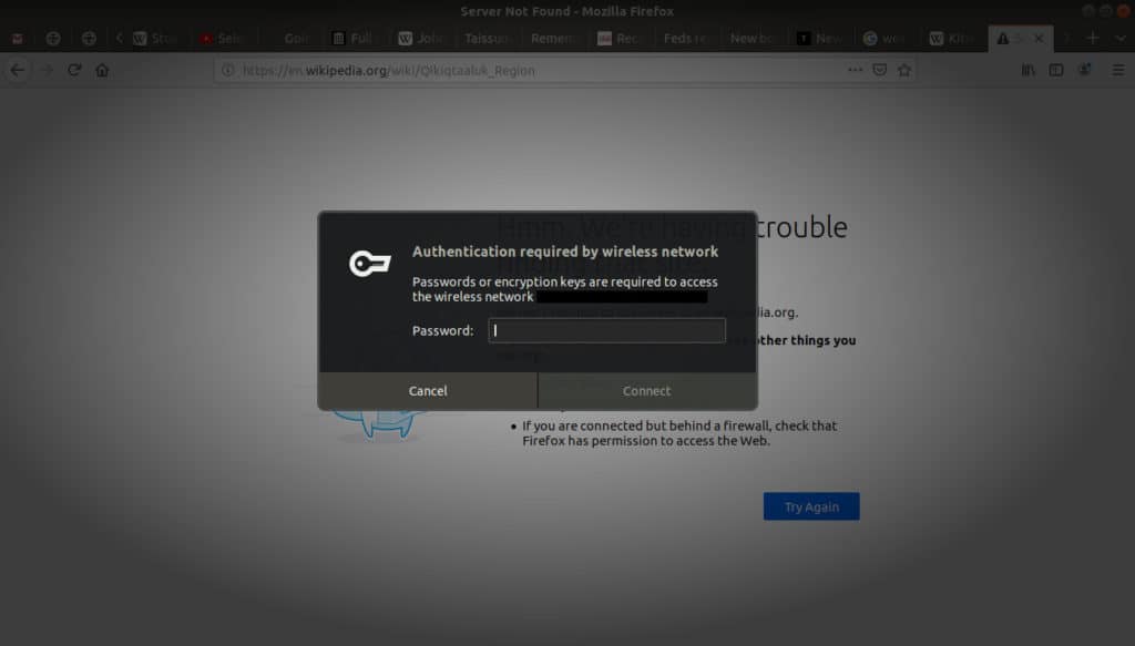 password menu open from wifi menu.