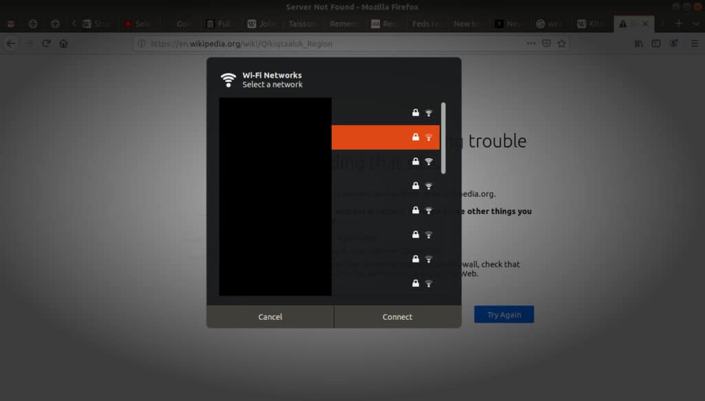 locked symbol for wifi displayed in wifi menu.