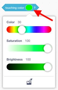 Scratch colour slider with the colour green.