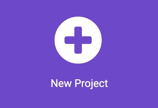 Close-up of the New Project button