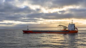A fishing boat on water.