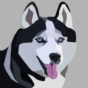 Art of a dog created in Inkscape.