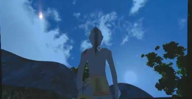 man standing in front of a blue sky