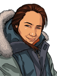 An illustrated portrait of Chelsea..