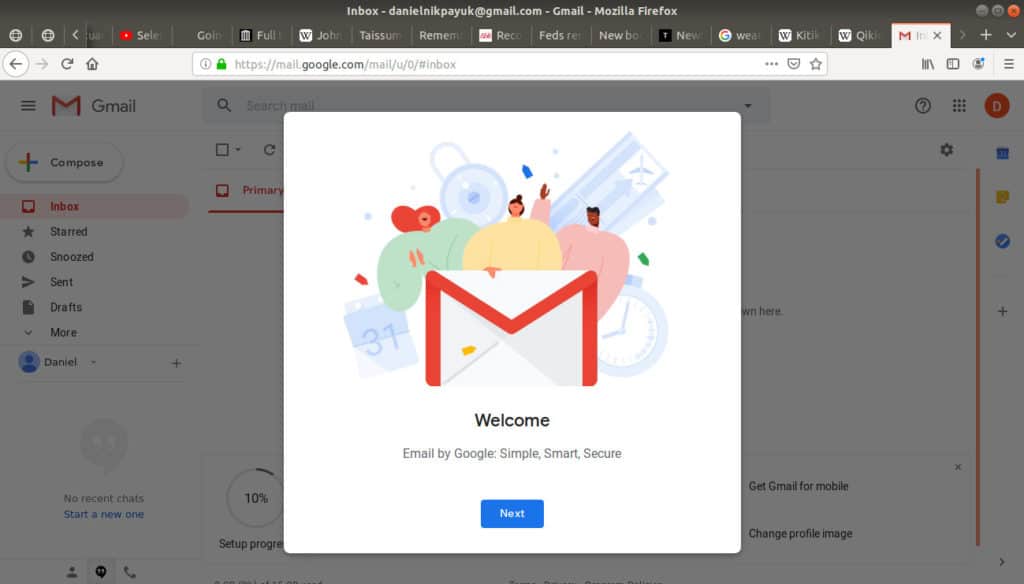 Welcome to Gmail box open.