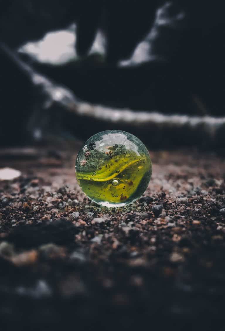 A green marble.