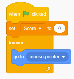 Block code in Scratch.