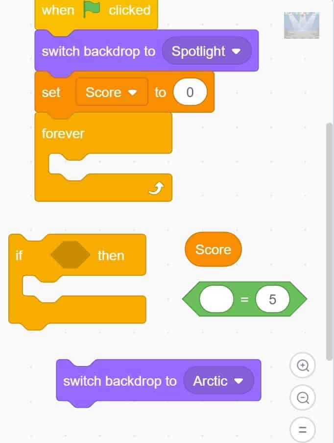 Scratch code blocks.