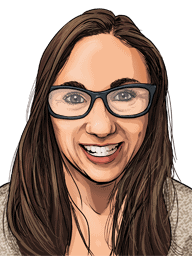 An illustrated portrait of Kayla.