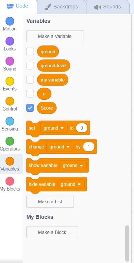 Variable block options.