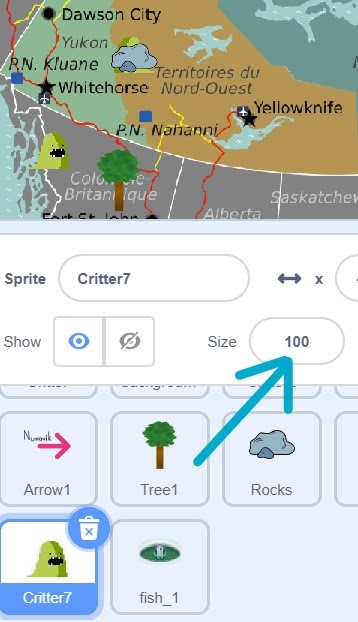 Critter sprite selected.