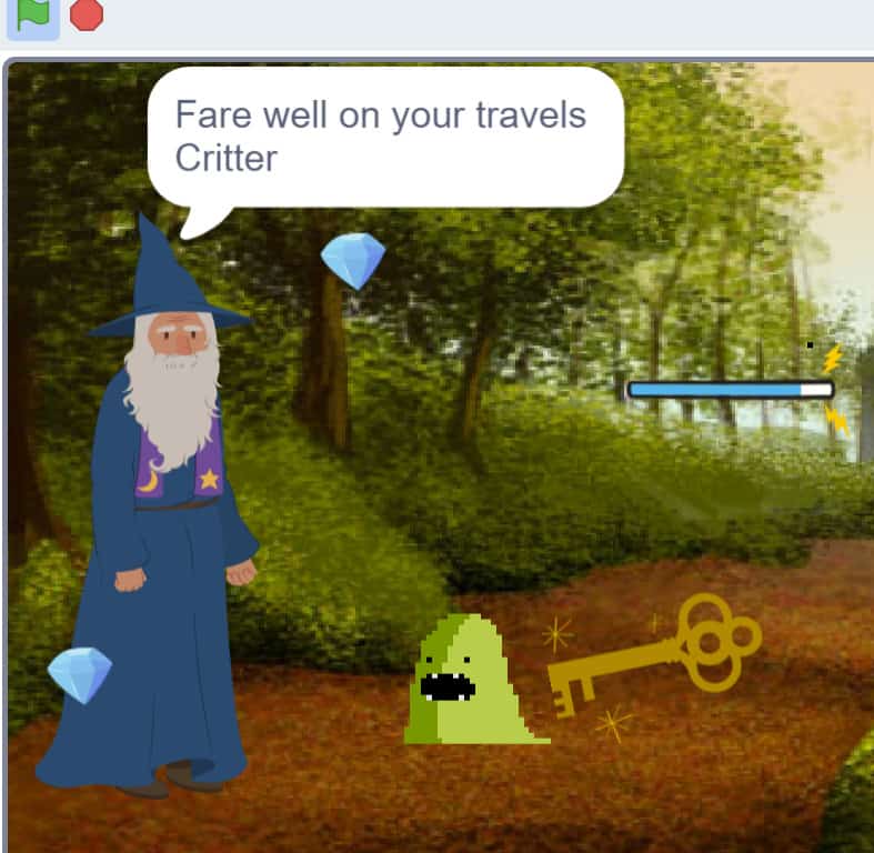 Farewell dialogue option in the Critter game.