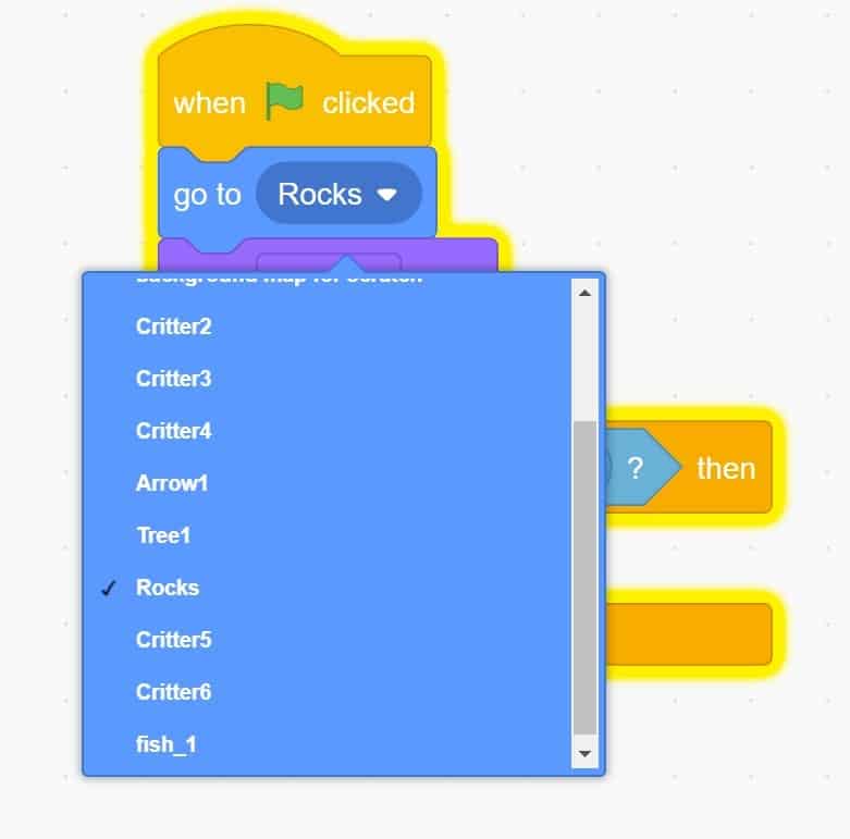 Scratch code blocks.