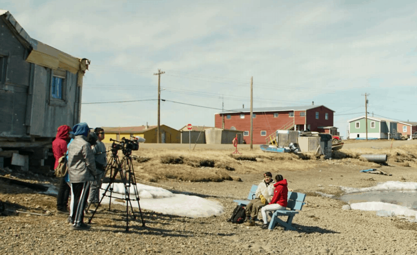 A photo taken during the filming of It's Happening to Us.