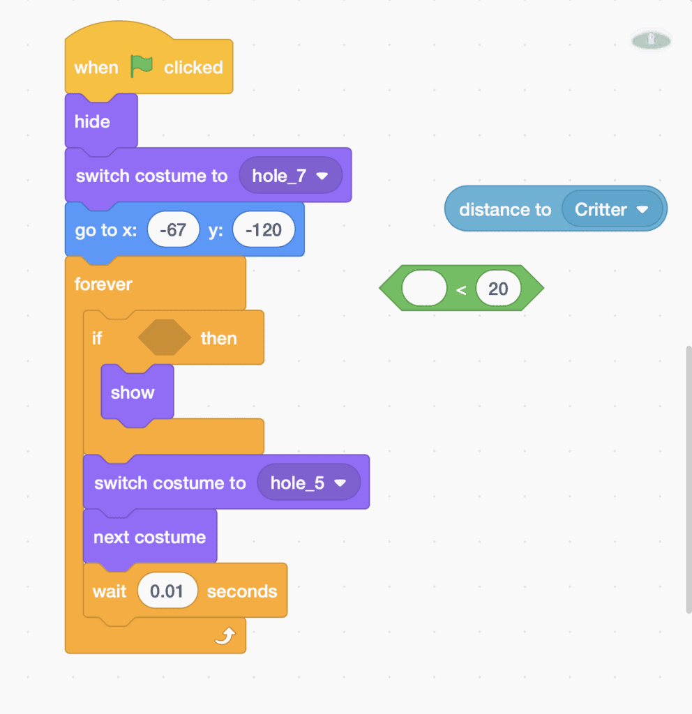 Two separate code block stackes.