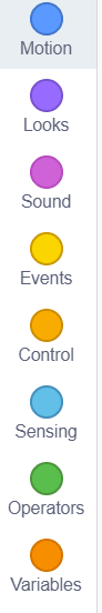 The code block menus in Scratch.
