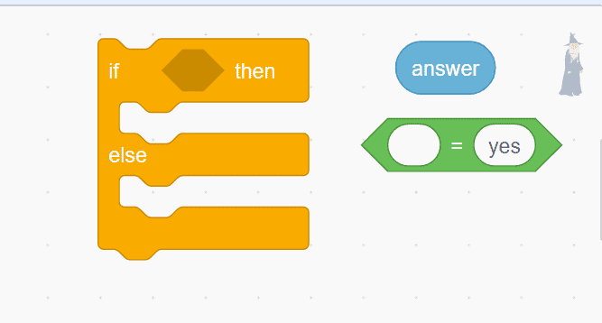 Various code blocks in Scratch.