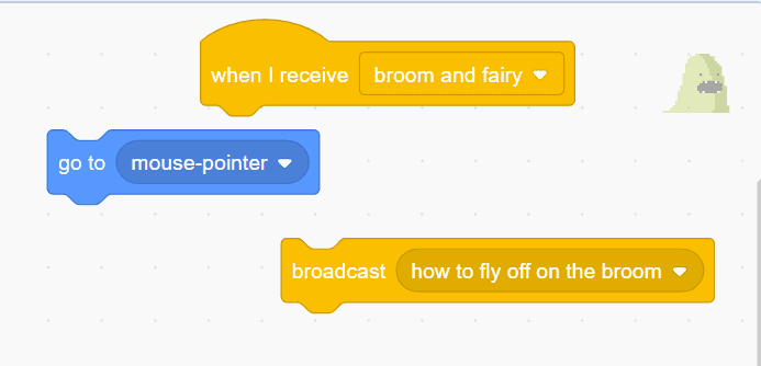 Various code blocks in Scratch.