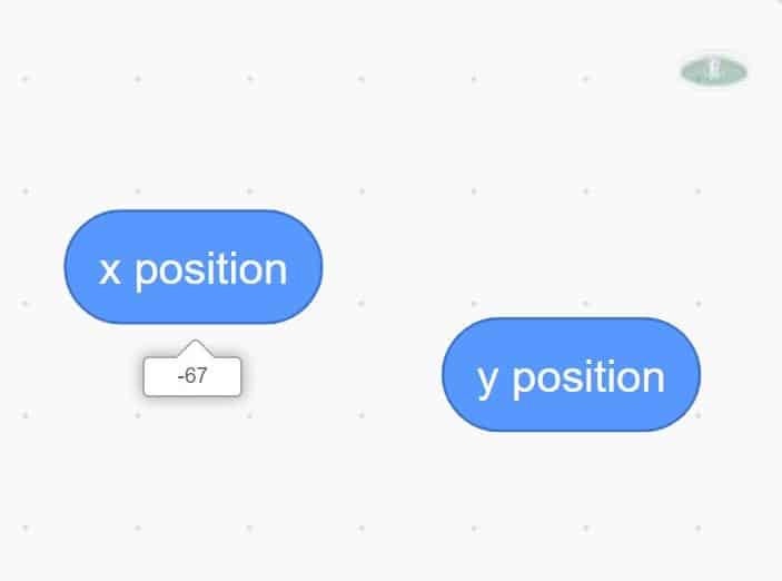 x and y positions