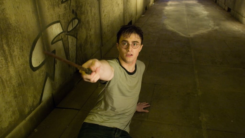 A high-angle shot from a movie.