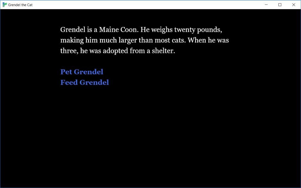 The options menu in Twine showing the Publish to File button.