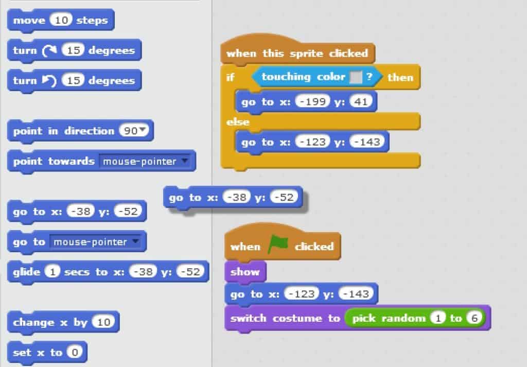 A go to x code block being added to the project code.