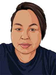 An illustrated portrait of Talia.