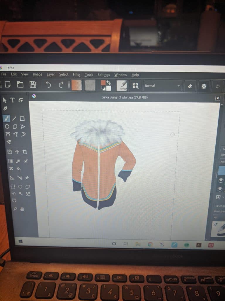 parka design for Inuit sewing group workshop