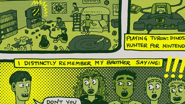 Panels from Cole Pauls' "Just Like Us" comic.