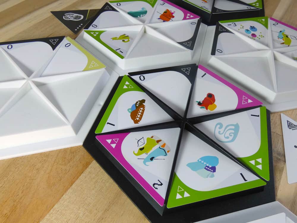 Pieces of the tabletop game Nunami.