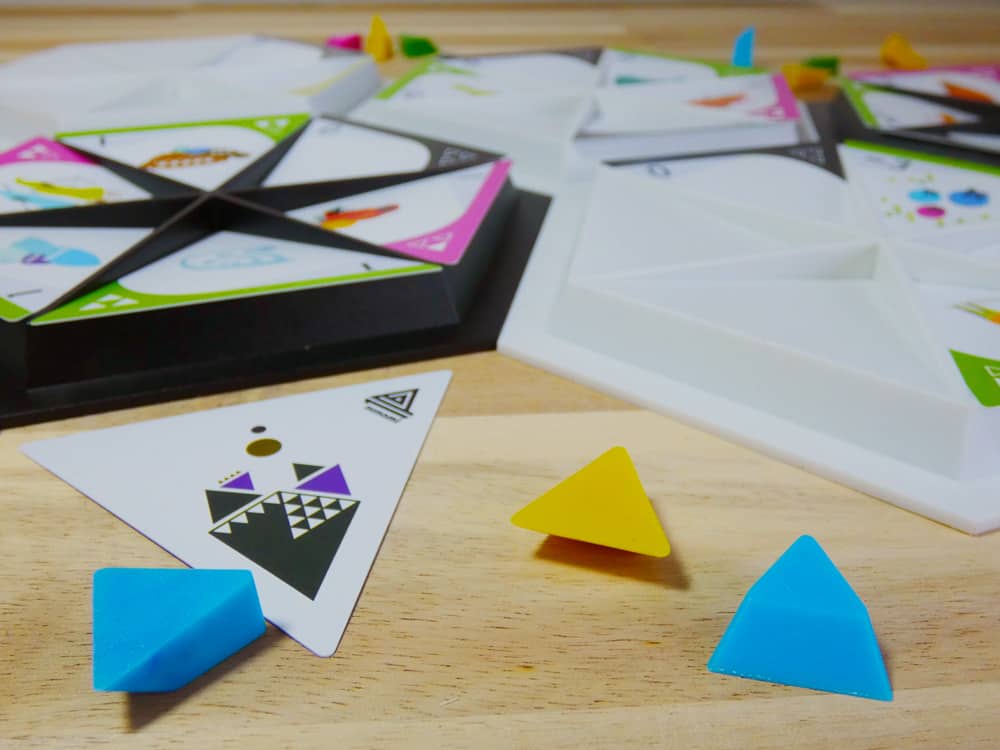 Pieces of the tabletop game Nunami.