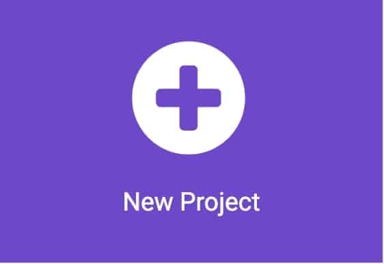  Close up of New Project Button