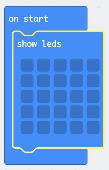 ‘On start’ Loop with ‘Show LEDs’ inside