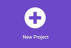 Close-up of the New Project button